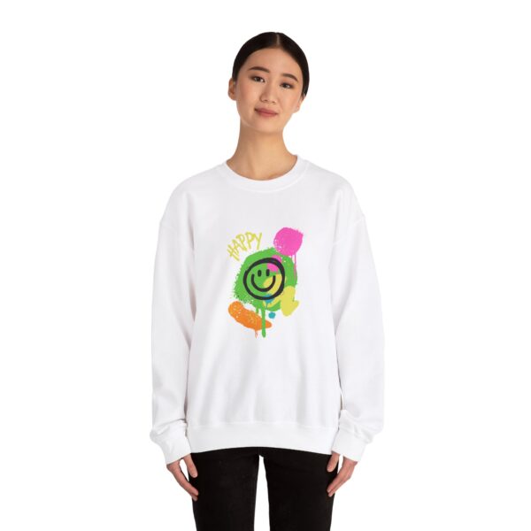 Happy Smiley Face Unisex Heavy Blend™ Crewneck Sweatshirt - Image 4