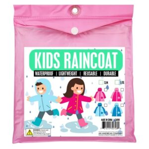 Lightweight Kids Raincoat in Assorted Colors - 6 pcs